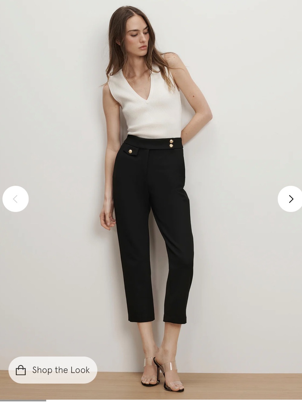 Veronica Beard Renzo Crest Button Pant in Black and Gold Size 12